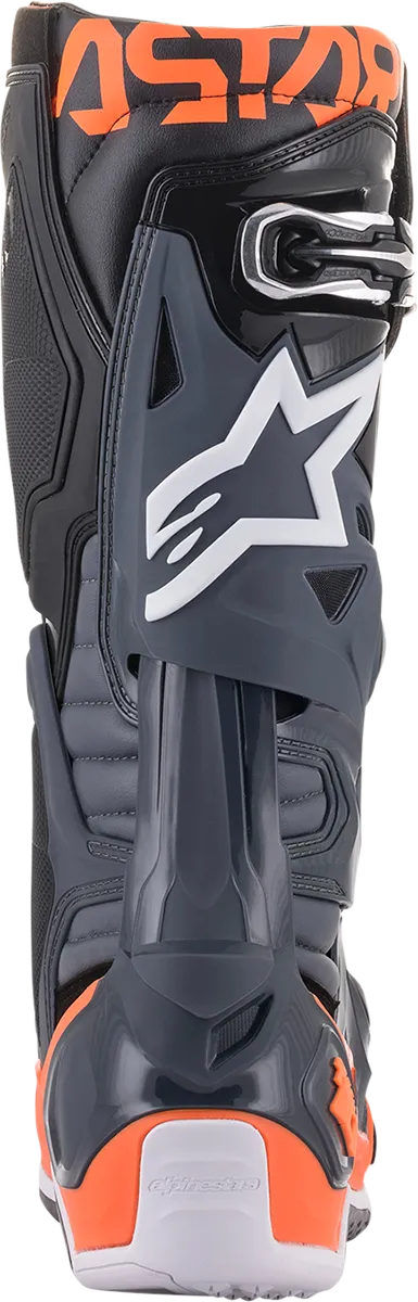 ALPINESTARS Tech 10 Boots Cool Grey/Orange Fluo Sz 11 2010020-9040-11