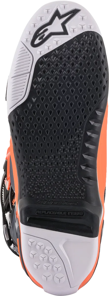 ALPINESTARS Tech 10 Boots Cool Grey/Orange Fluo Sz 11 2010020-9040-11