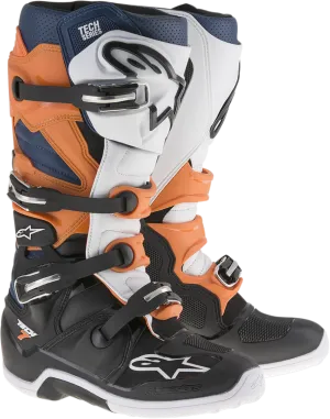 ALPINESTARS Tech 7 Enduro Boots Black/Orange/White/Blue Sz 11 2012114-1427-11