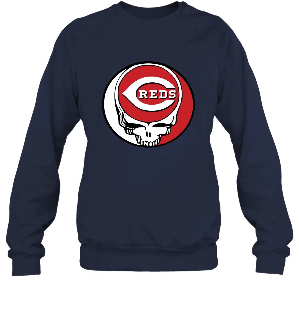 Cincinnati Reds Grateful Dead Steal Your Face Baseball Adult Sweatshirt