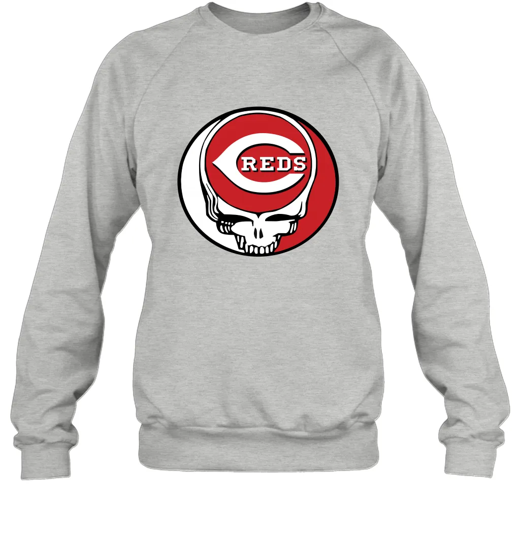 Cincinnati Reds Grateful Dead Steal Your Face Baseball Adult Sweatshirt