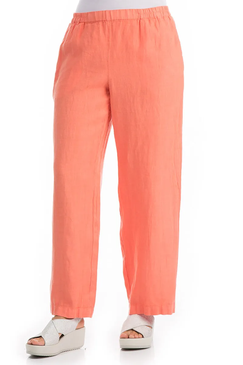 Coral Linen Trousers