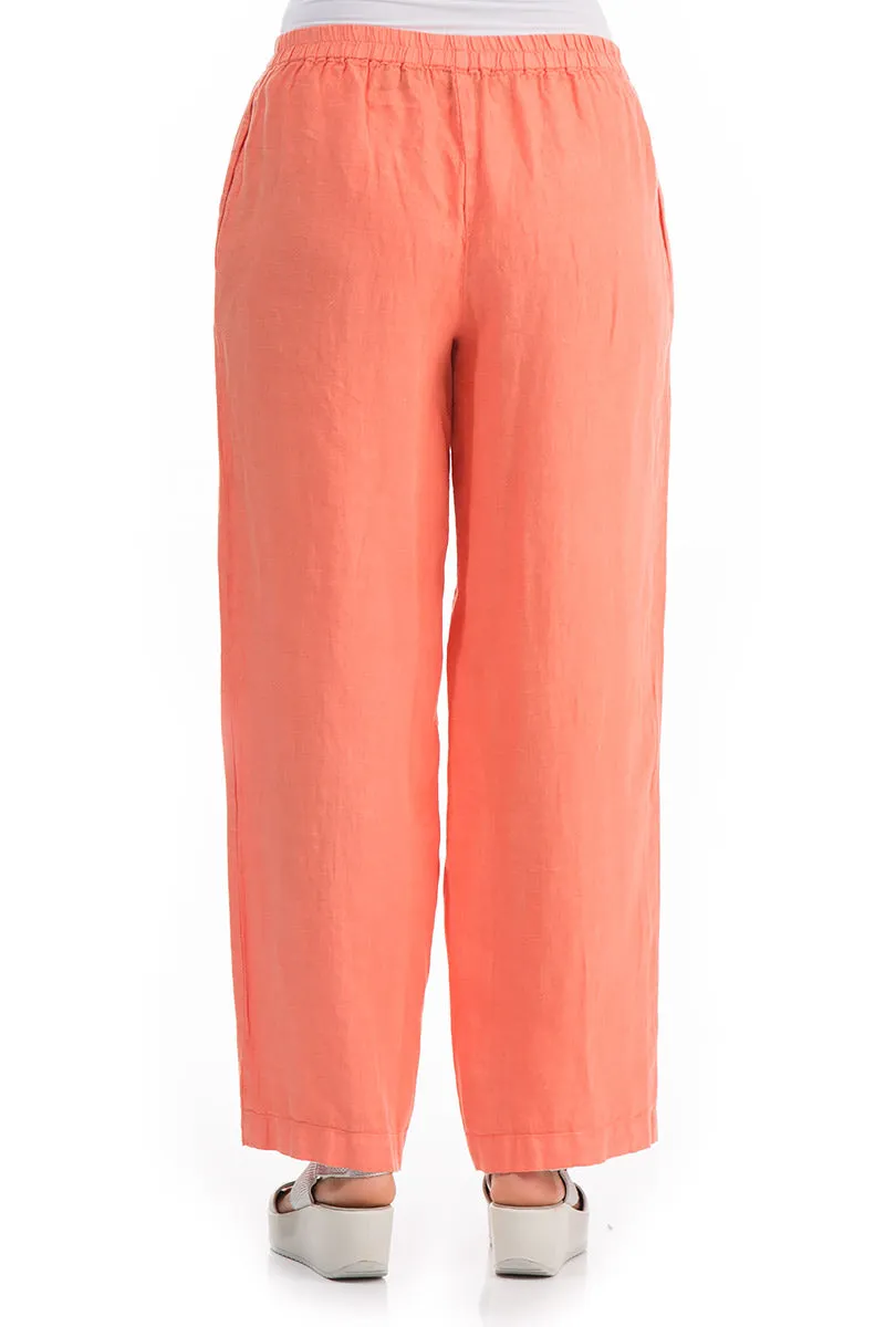 Coral Linen Trousers