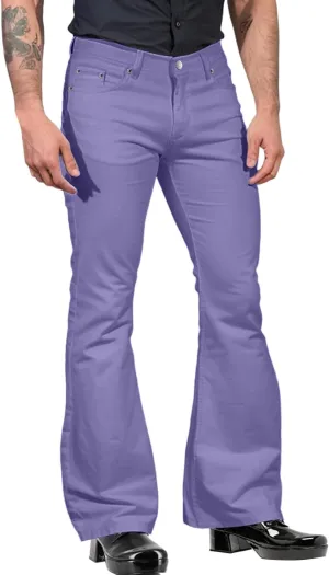 Flare Pants Men Solid Corduroy Casual Straight Leg Long Pants Trendy Lightweight Loungewear Trousers with Pockets