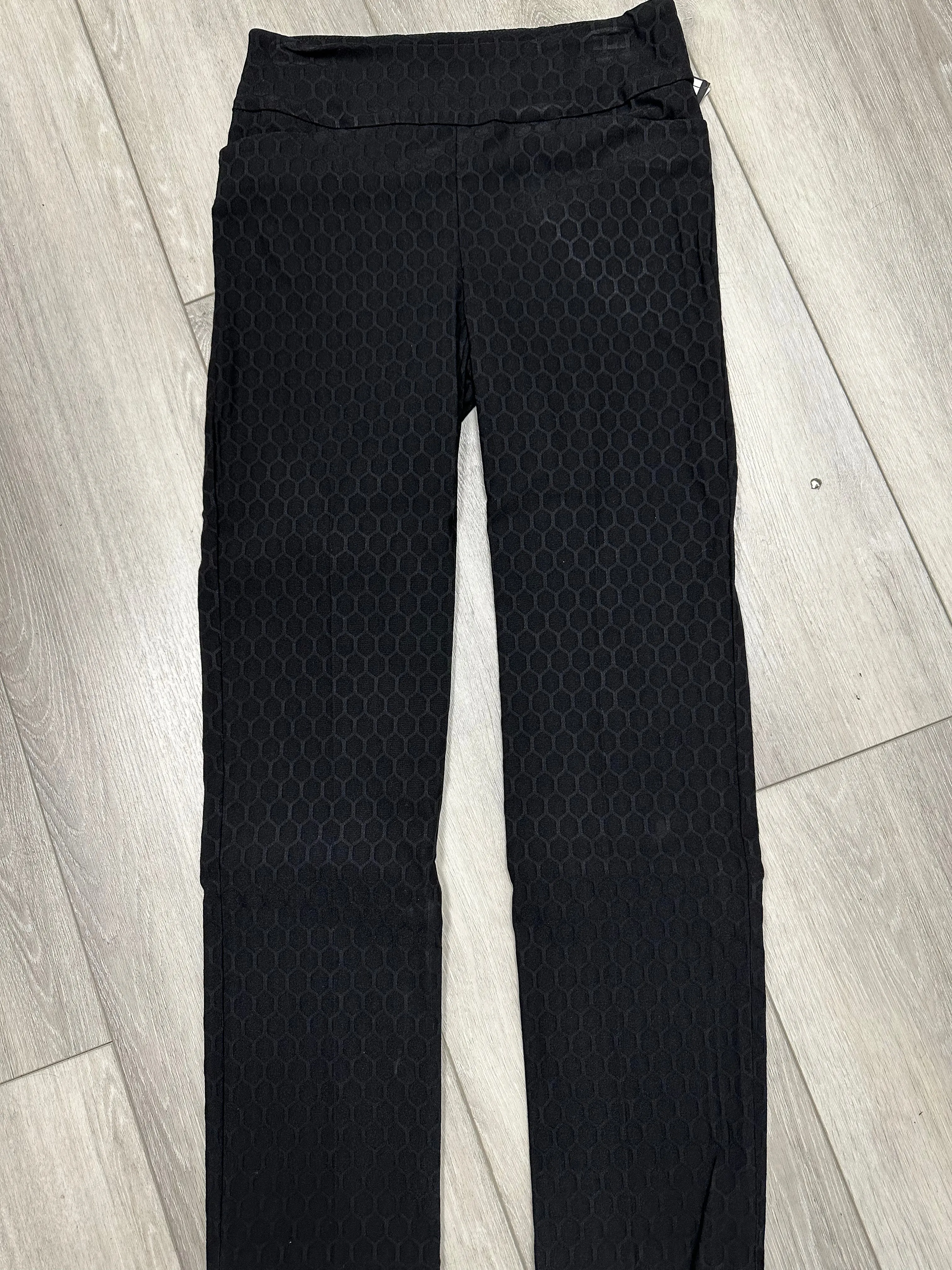 Honeycomb Jacquard Black Pant