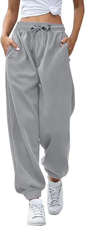 Jogger Pants Women Oversized Sweatpants Baggy Y2K Trousers Casual Harem Pants Soft Lounge Pants Workout Pants Pockets