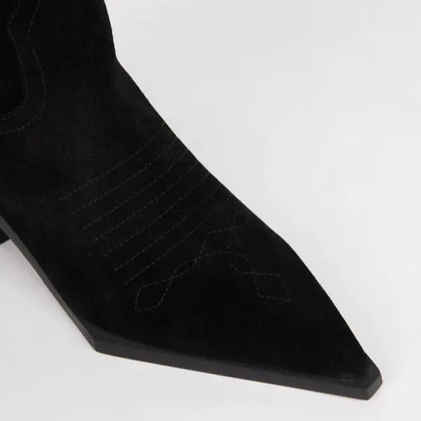 Kari Western Suede Boot (Black)