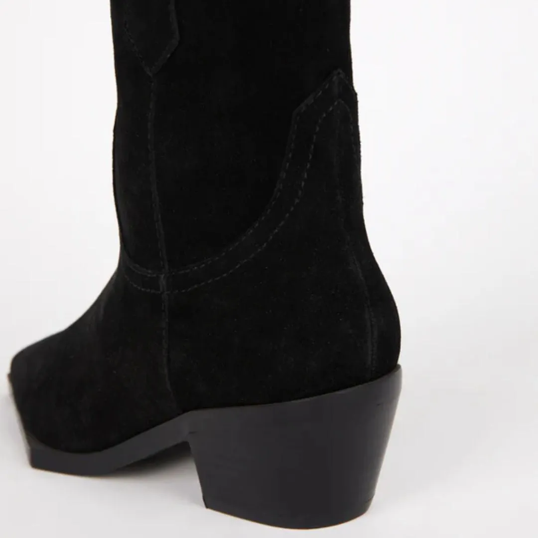 Kari Western Suede Boot (Black)