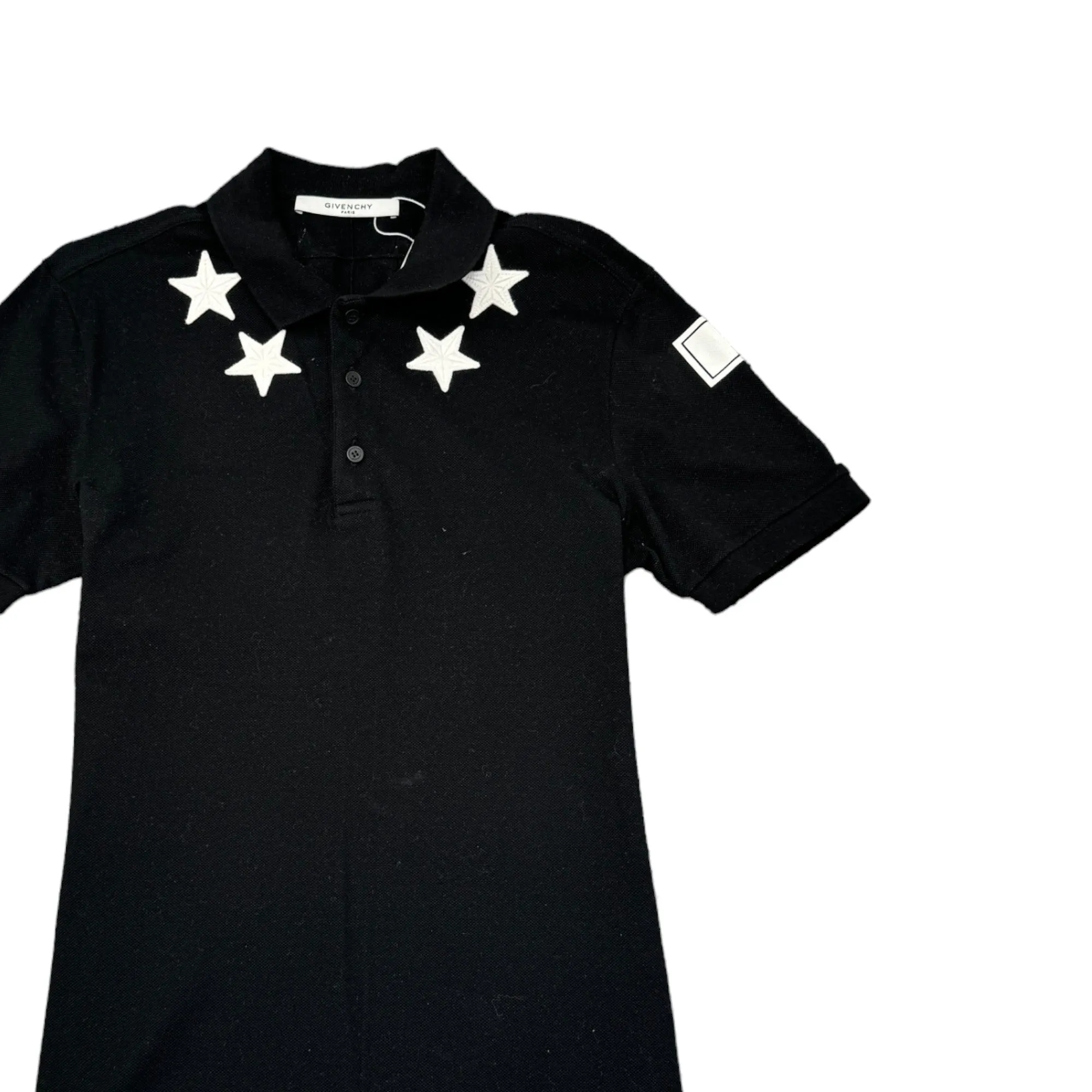 Men's Embroidered Logo Polo Shirt Black Size S