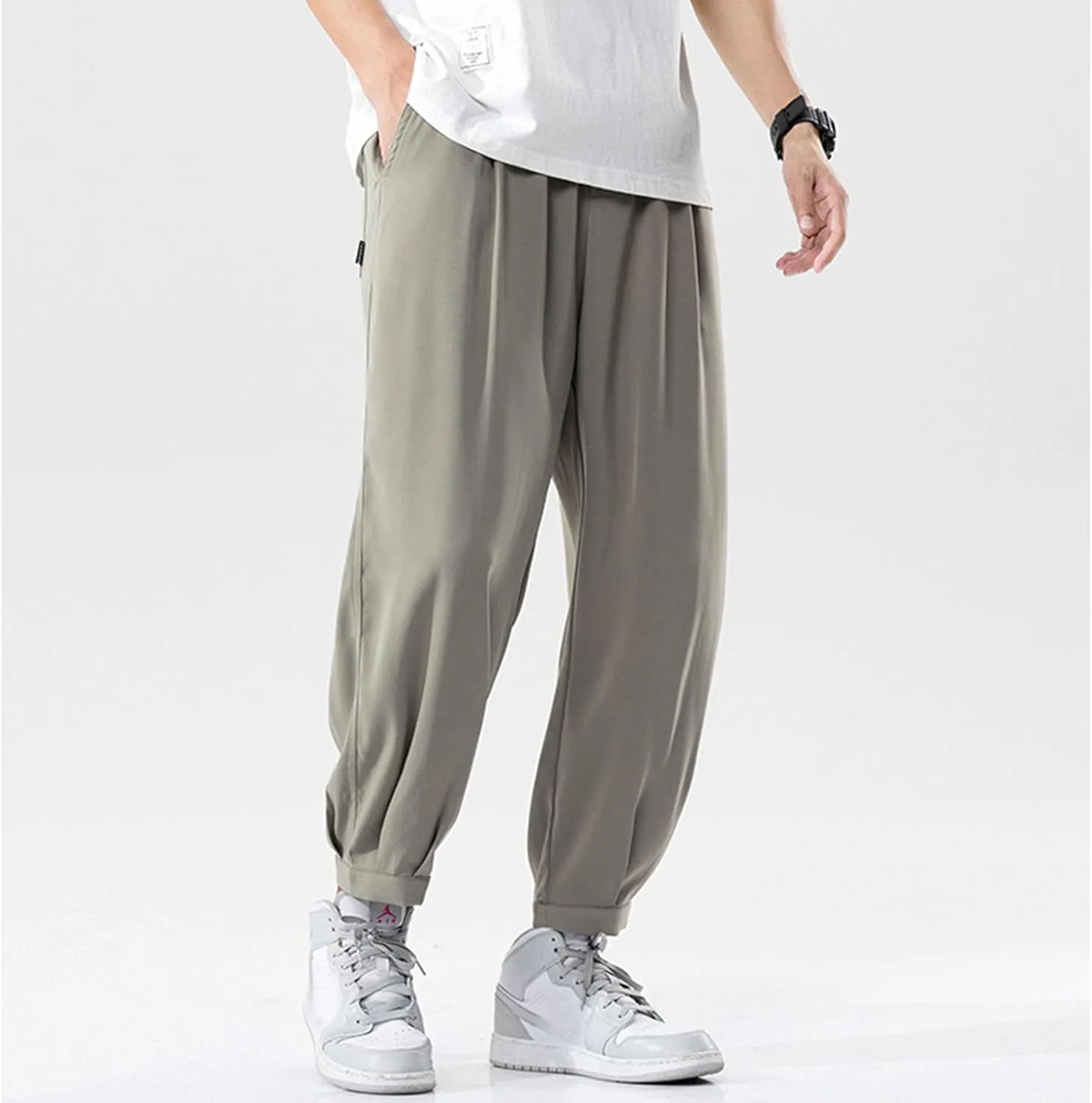 Mens Sweatpants with Pockets Big and Tall Baggy Jogger Sweatpants Lounge Pants Athletic Pants Baggy High Waisted Open
