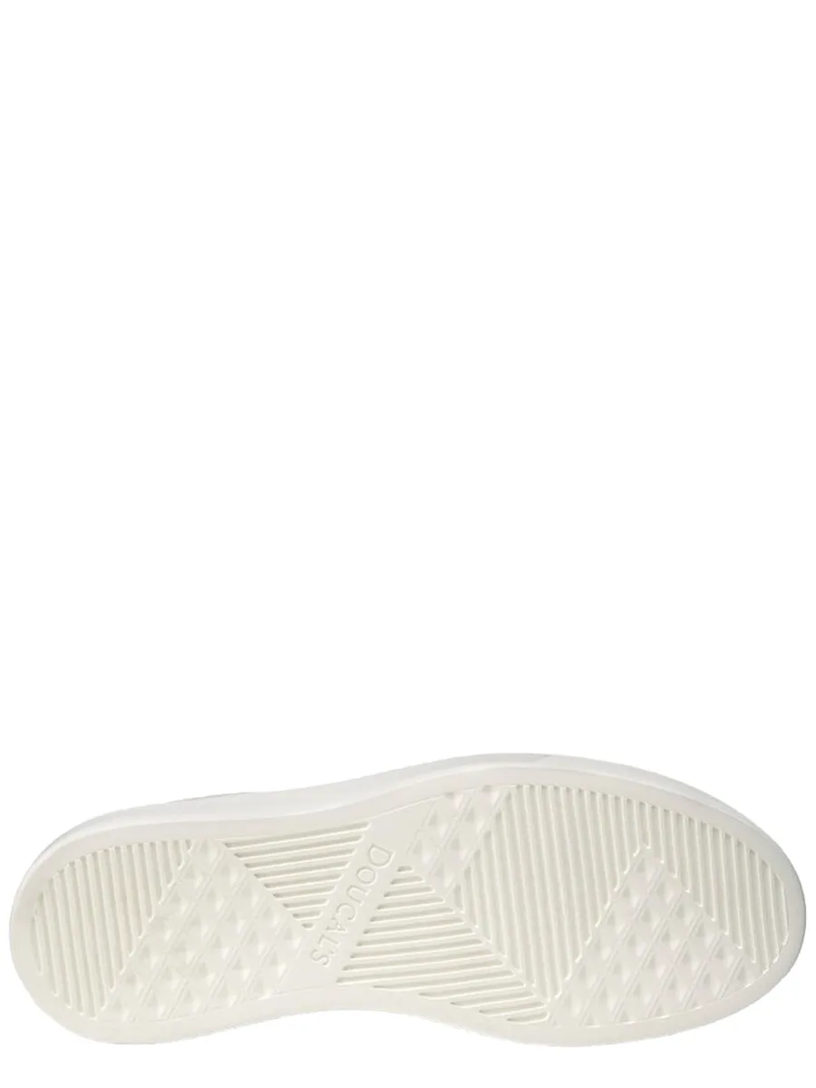 Sneaker in Pelle Panna con Dettaglio Blu