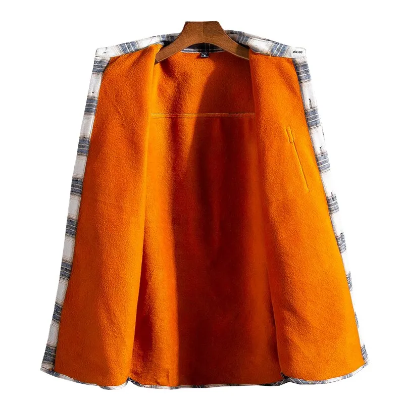 West Louis Velvet Thickening Fashion Plaid Shirt